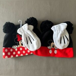 Disney Mickey Mouse Minnie Mouse Winter Toddler Hat and Mittens